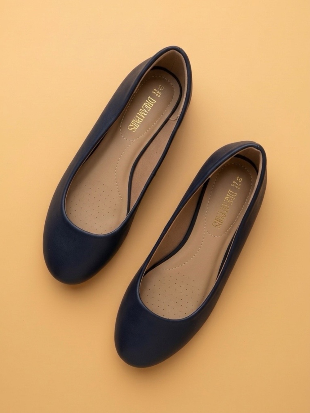 Dream Pairs Black Rounded Toe Ballet Flats